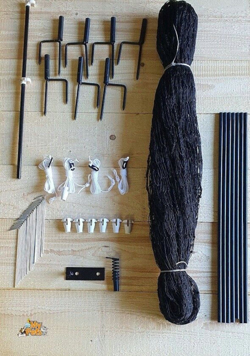 MYPETS Weidenzaun 115cm Geflügelnetz mit Tür Hühnernetz Hühnerzaun Geflügelzaun Zaun Hühner Netz
