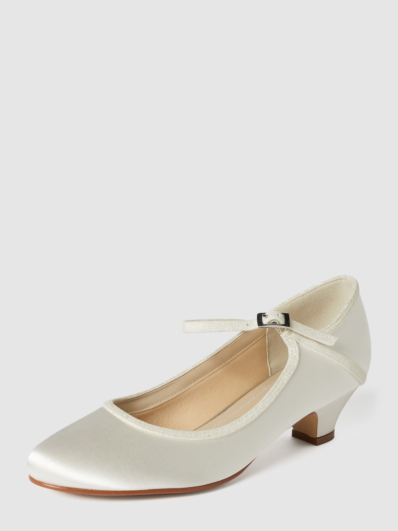 Pumps aus Satin in offwhite