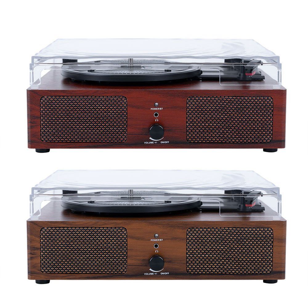 etc-shop Plattenspieler (Plattenspieler Bluetooth Schallplattenspieler USB-Port AUX)