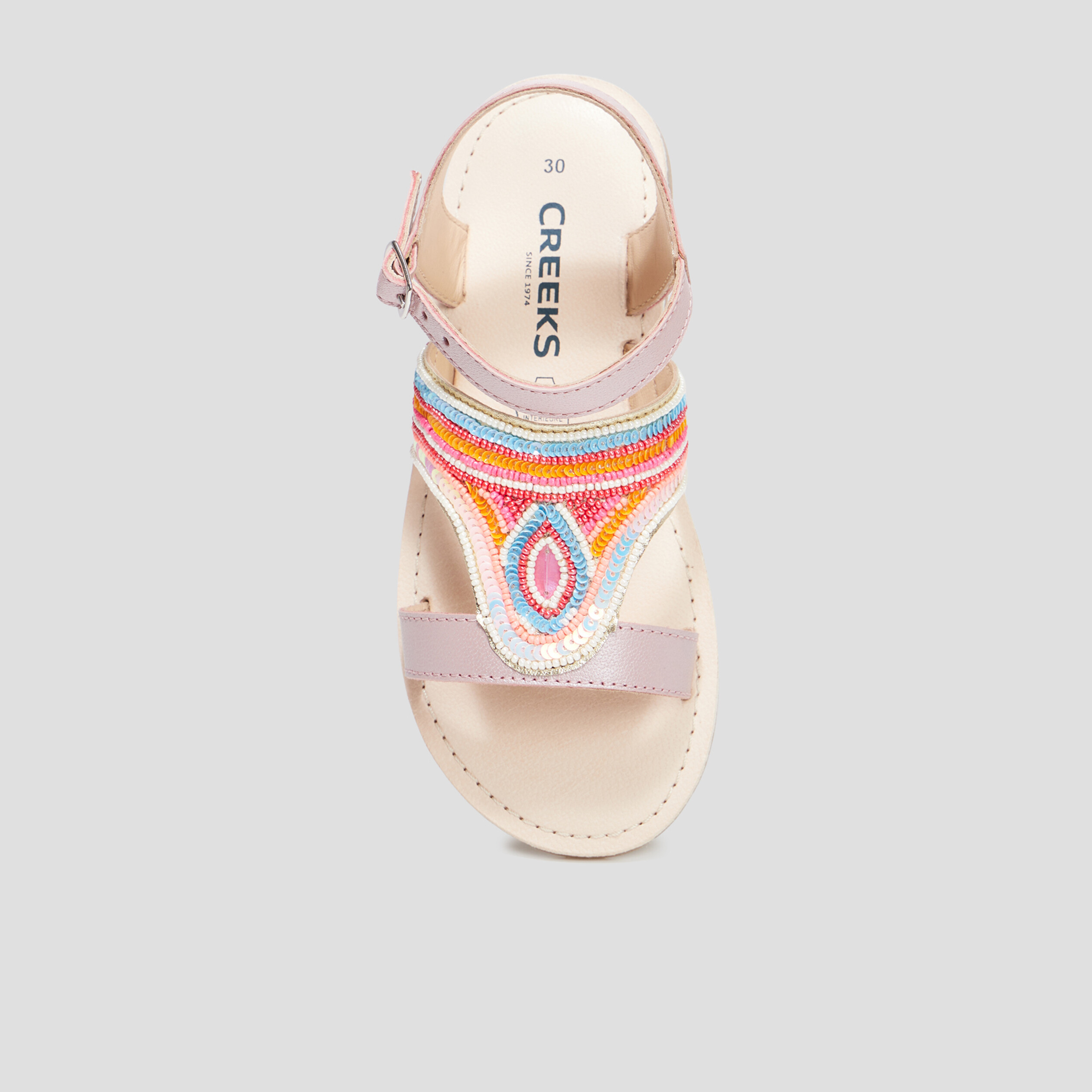 Sandales avec perles Creeks rose fille | La Halle