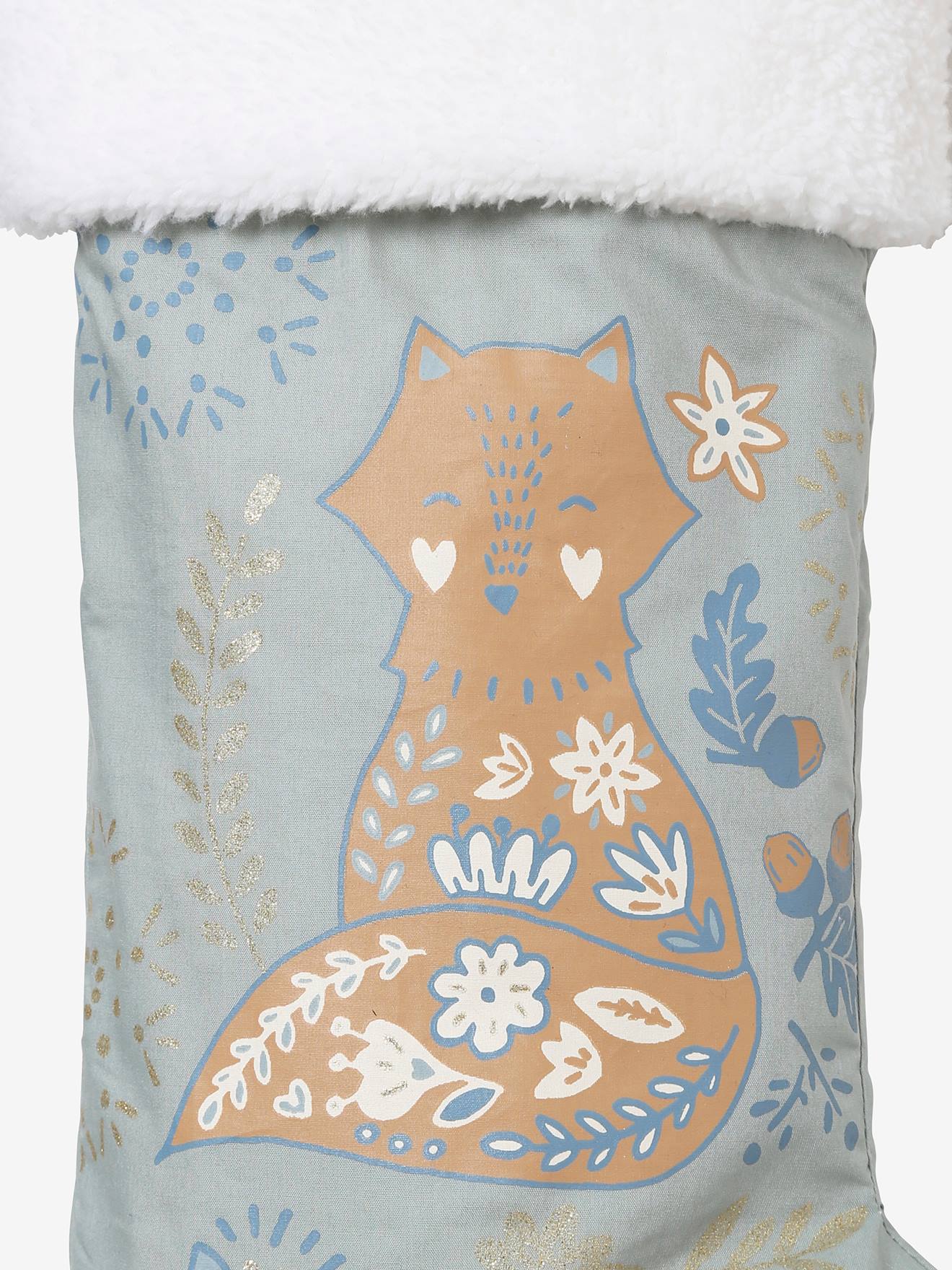 Vertbaudet Kinder Weihnachtsstrumpf FUCHS - grün/blau