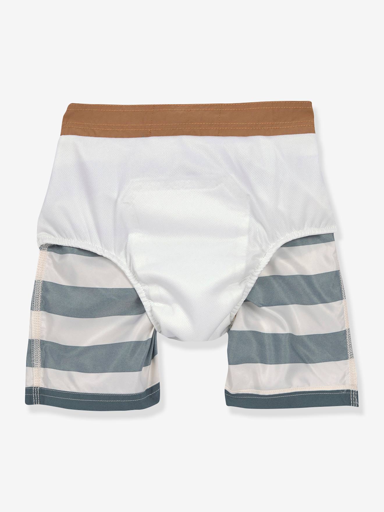 Lässig Baby Badeshorts mit Schwimmwindel LÄSSIG - weiß gestreift