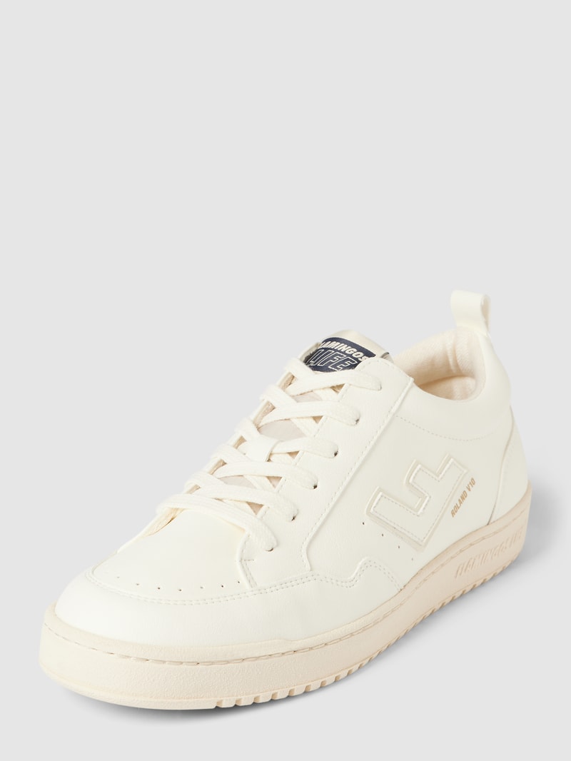 Sneaker mit Label-Detail Modell 'Roland' in weiß