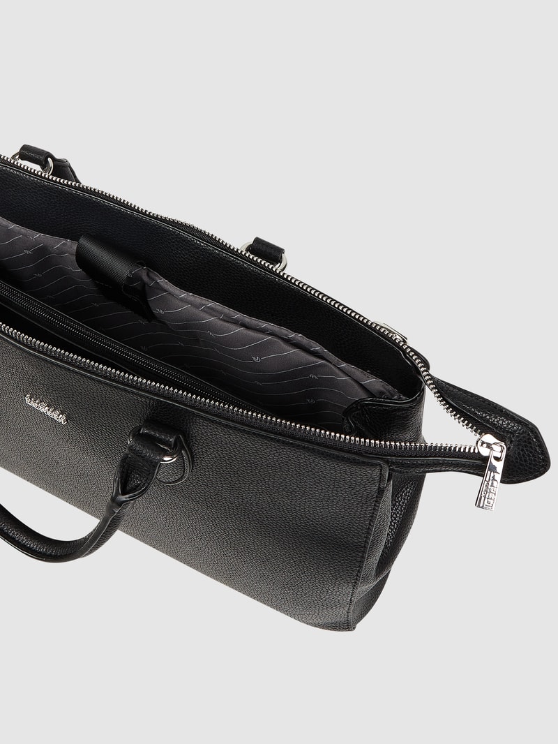 Handtasche mit Label-Details Modell 'ELLA' in schwarz