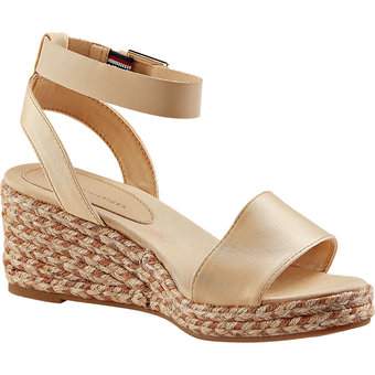 Tommy Hilfiger Colorful Wedge Satin Sandal in beige