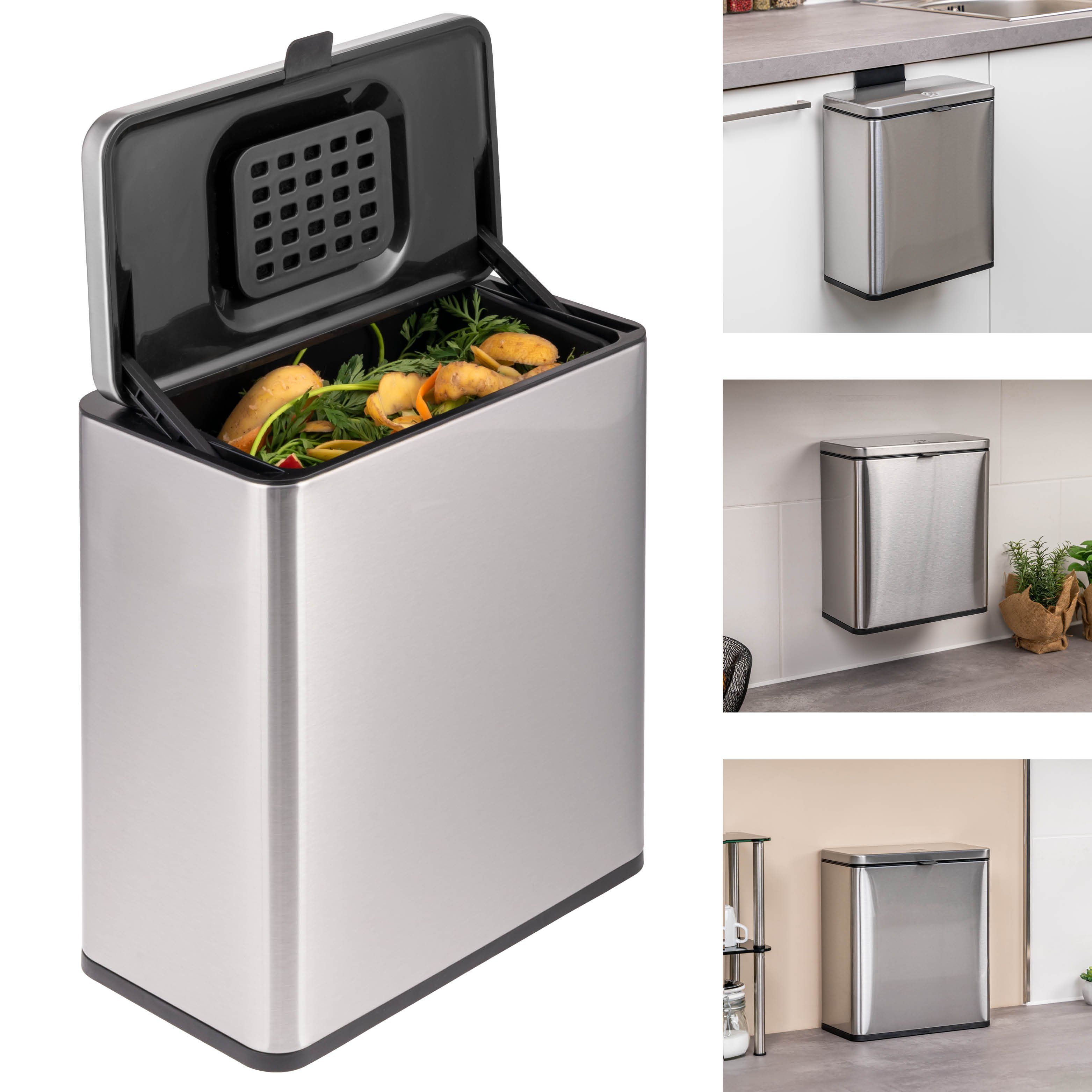 eluno Biomülleimer 6L mit Geruchsfilter, 3 Montagearten