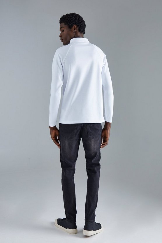 Langärmliges Slim-Fit Raglan Poloshirt