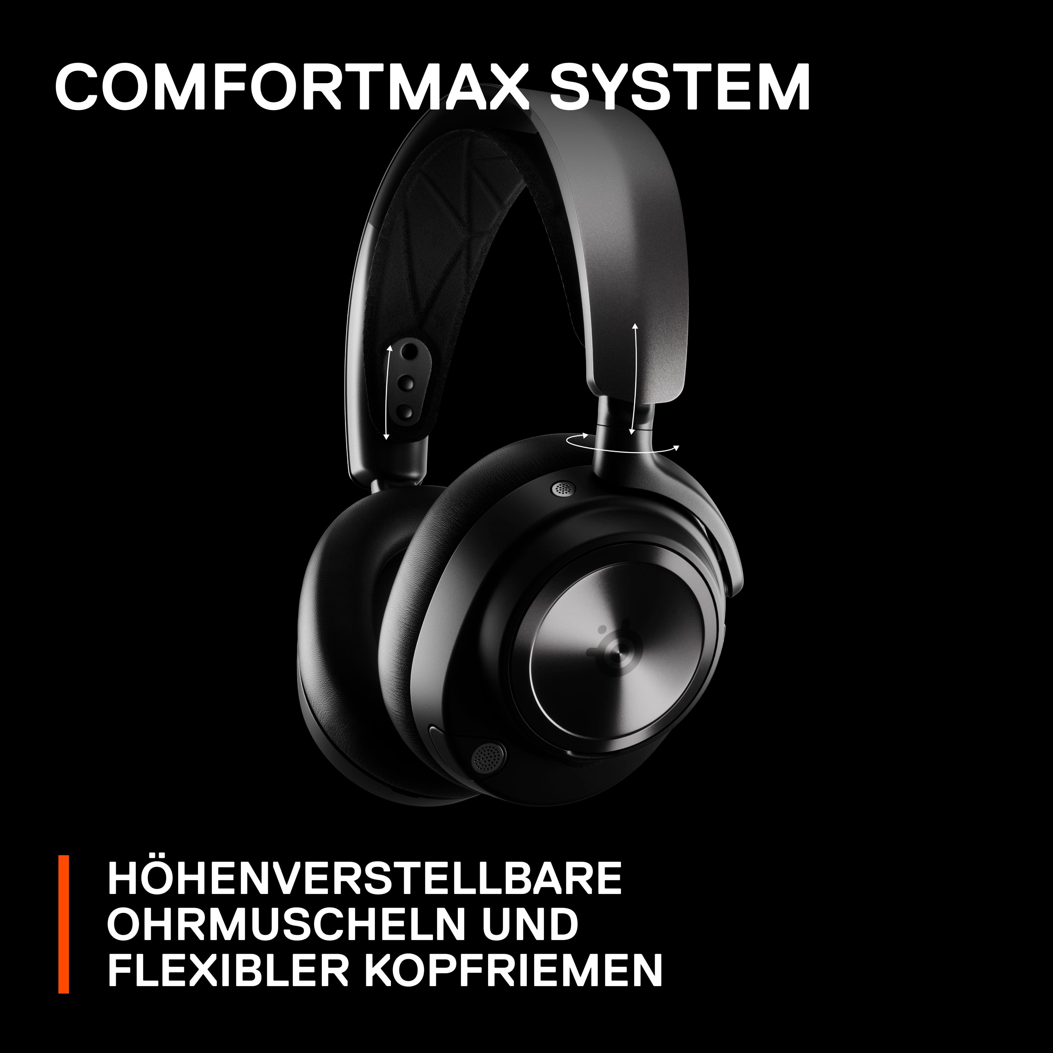 SteelSeries Arctis Nova Pro Wireless Gaming-Headset (Mikrofon abnehmbar, Noise-Cancelling, Bluetooth, Wireless)