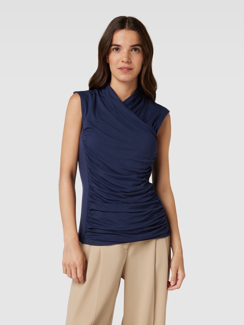 Top in Wickel-Optik in marineblau