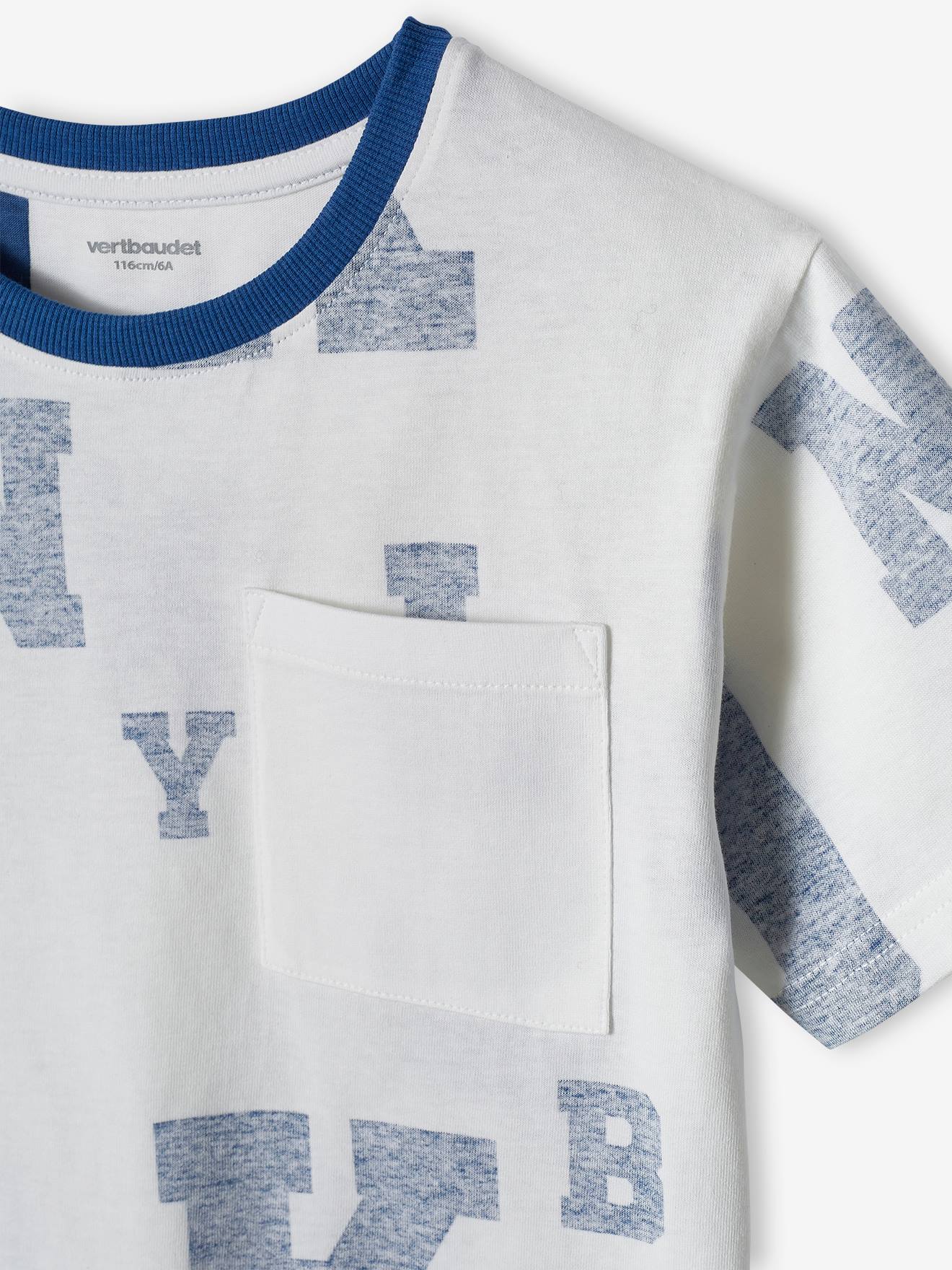 Vertbaudet Jungen Sport-Shirt, Buchstaben - weiß