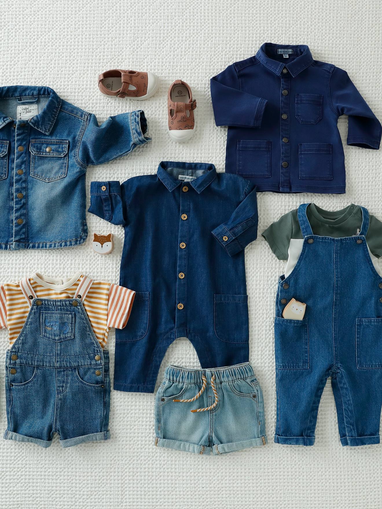 Short en denim bébé double stone