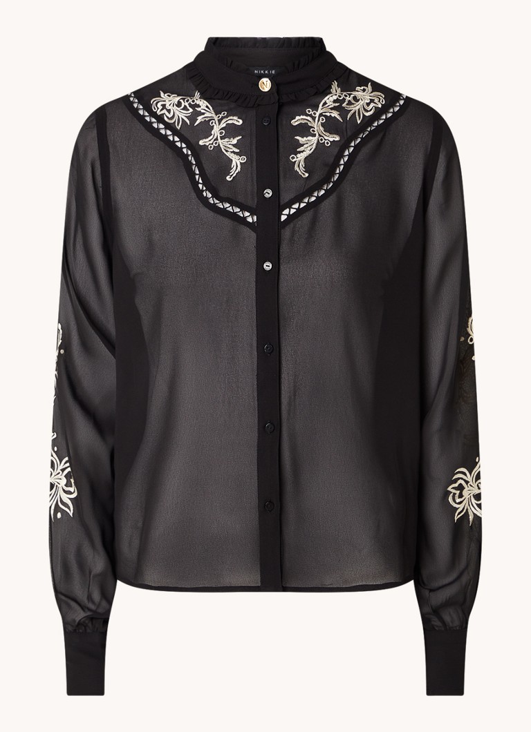 Blusa semitrasparente NIKKIE Bonaire con ricami