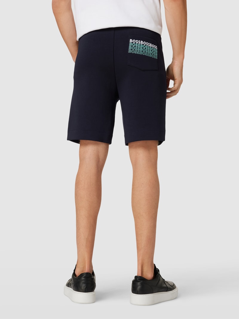 Sweatshorts mit Label-Details Modell 'Headlo' in marineblau