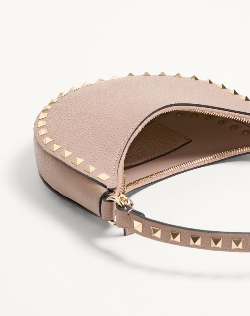 Mini Rockstud Hobo-tas van generfd kalfsleer