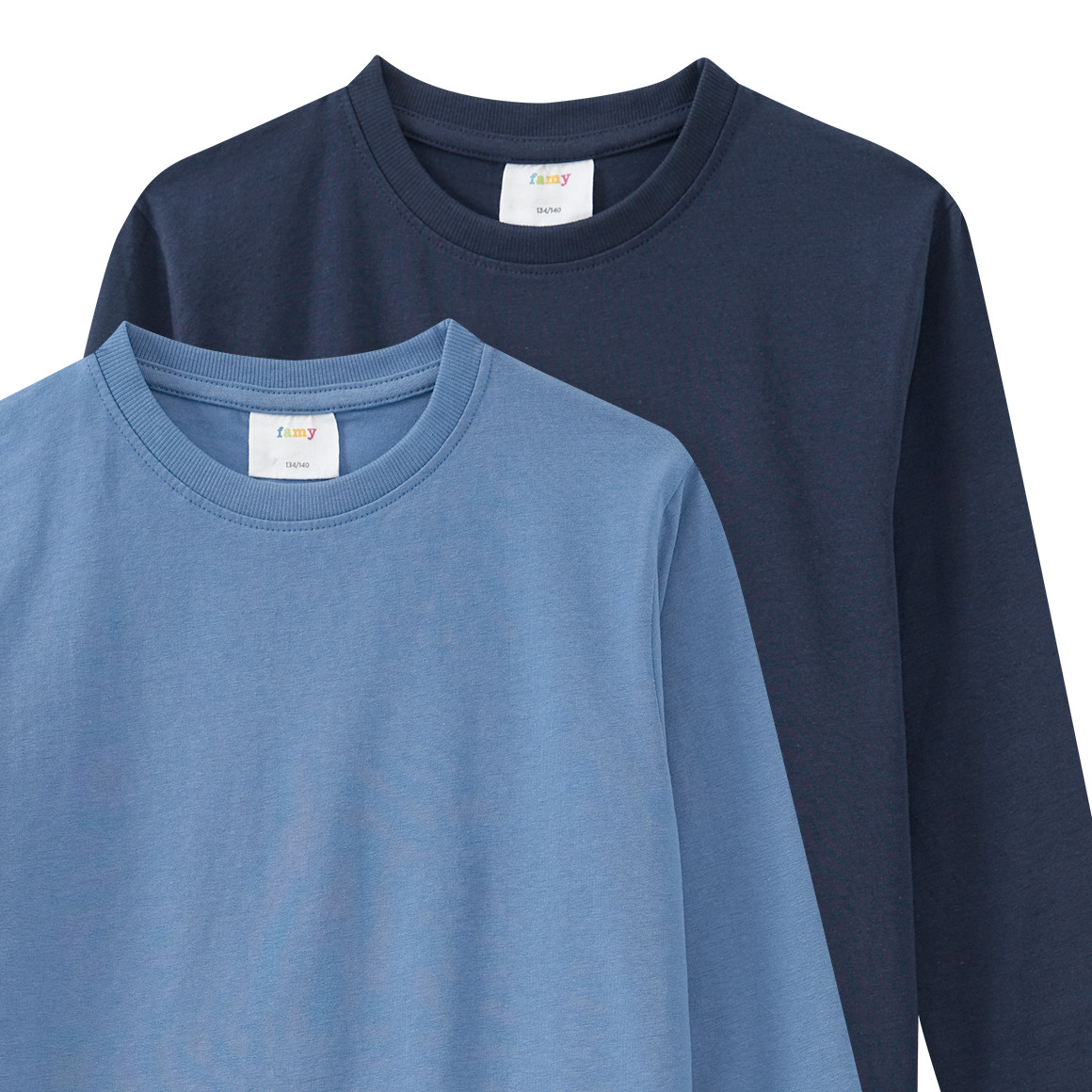 2 Jungen Langarmshirts im Basic-Look
