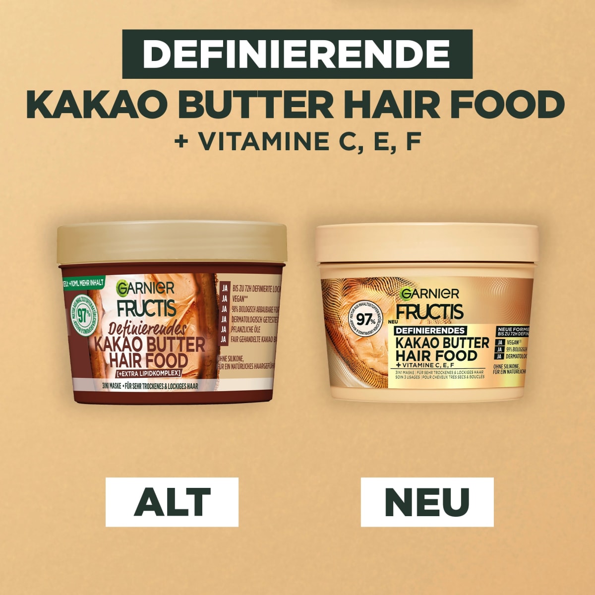 Haarkur Kakao Butter Hair Food 3in1 Maske, 400 ml