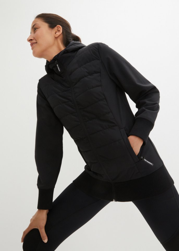 Hybrid Steppjacke mit Materialmix, wasserabweisend