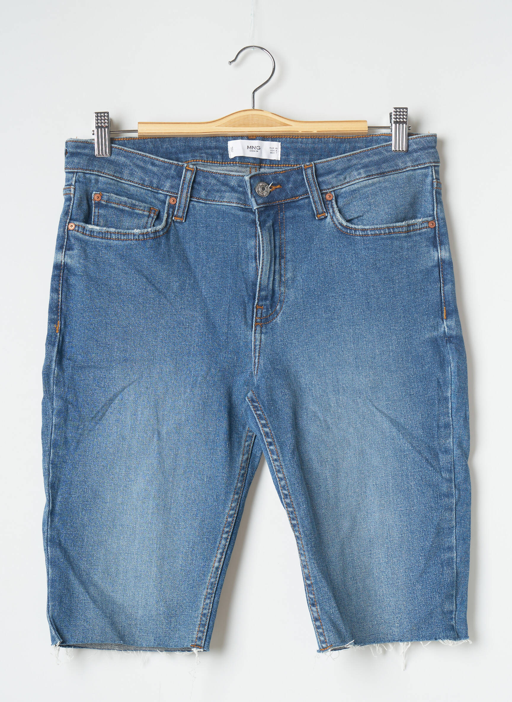 Mango Bermudas Femme couleur bleu