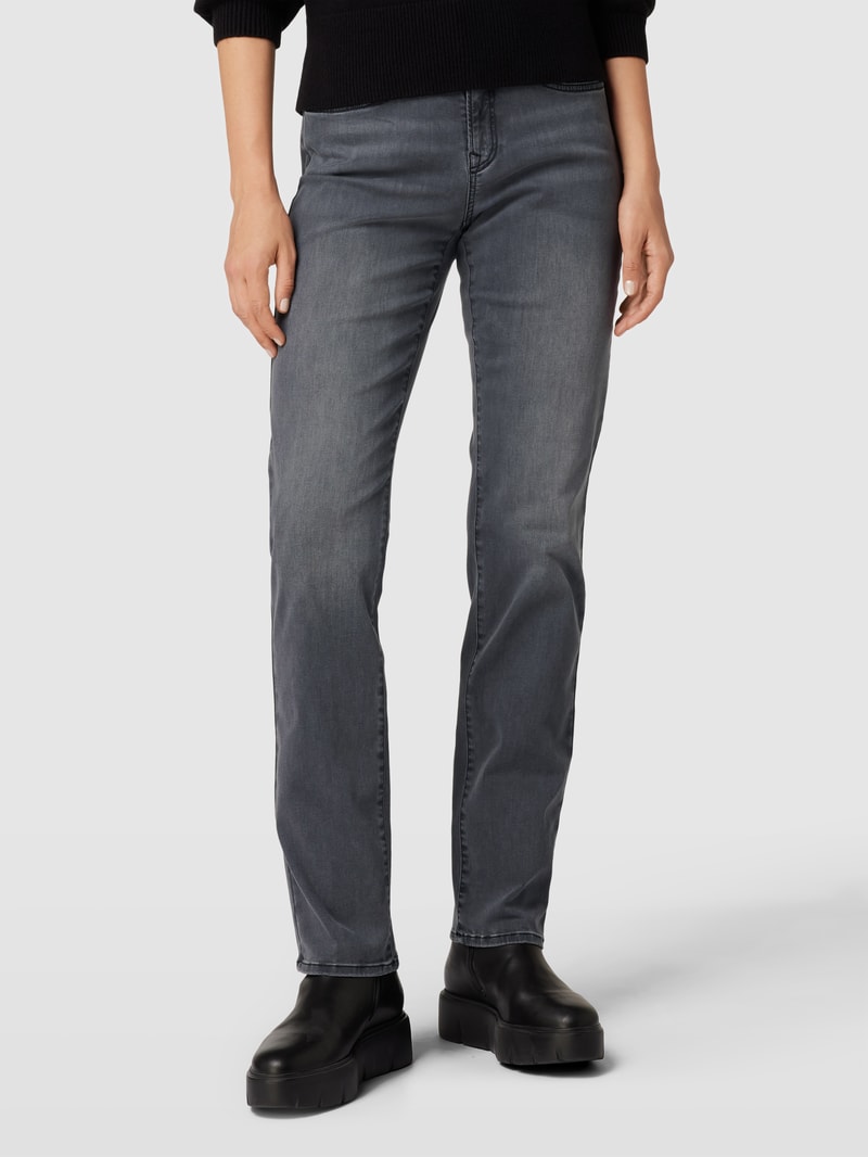 Jeans mit Knopfverschluss Modell 'CAROLA' in schwarz