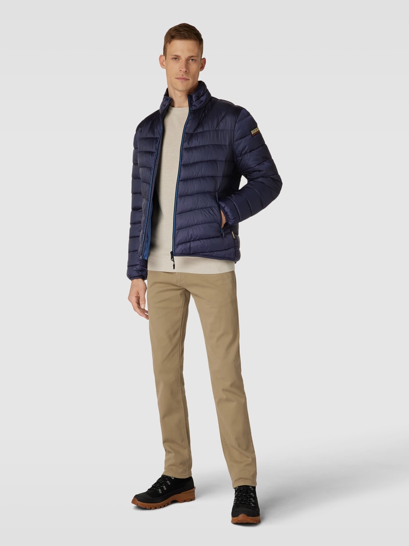 Steppjacke mit Stehkragen Modell 'AERONS' in marineblau