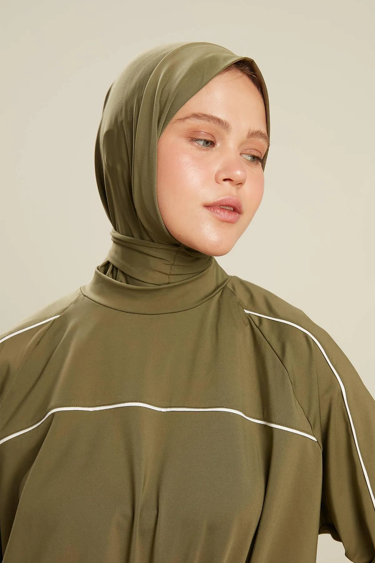 Manuka  GEBUNDENER BADEANZUG MIT HAUBE KHAKI