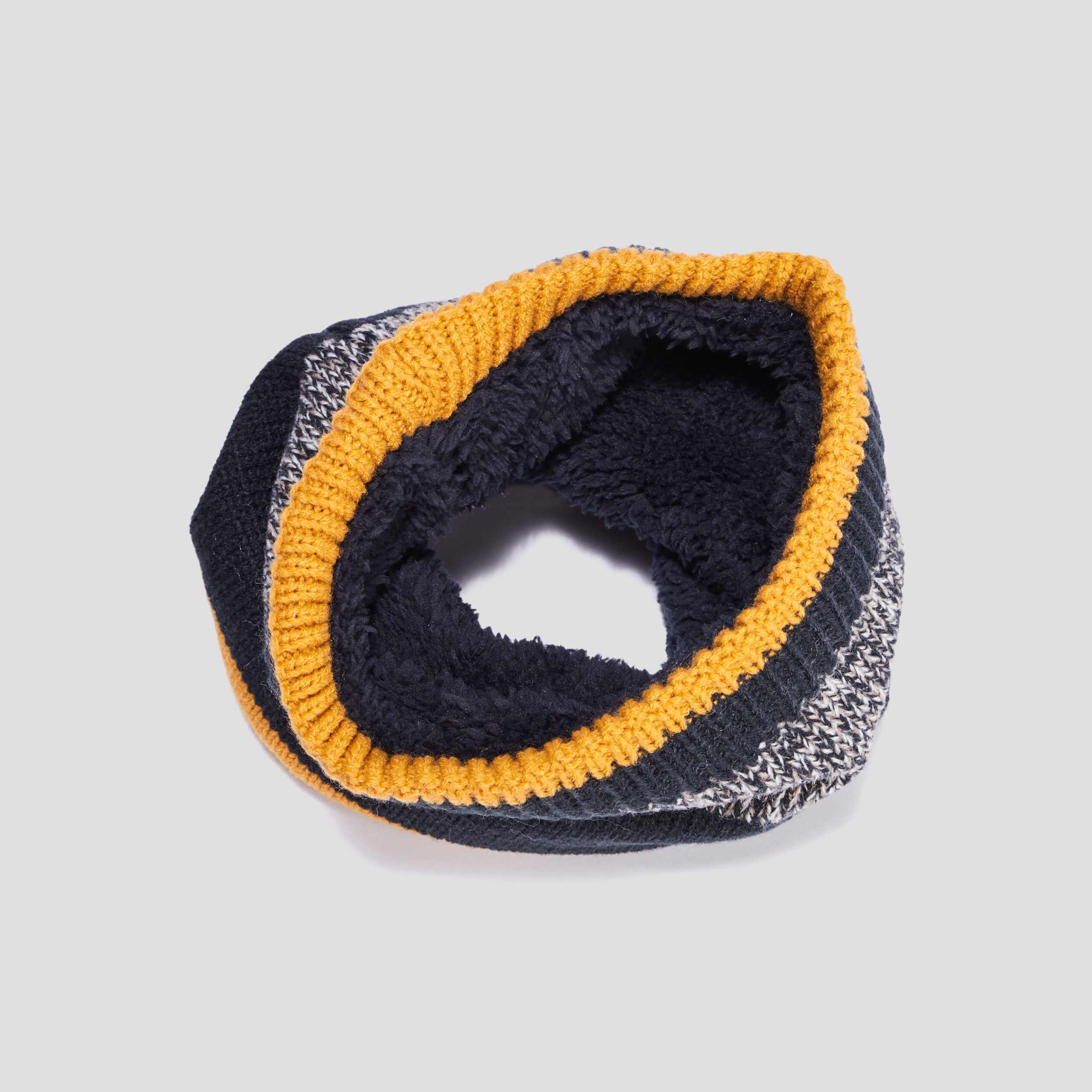 Snood doublé jaune moutarde garçon | La Halle
