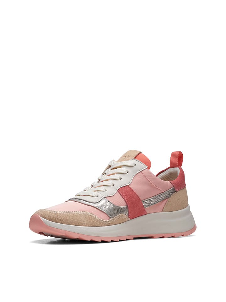 Clarks Leder-Sneakers in Rosa günstig kaufen