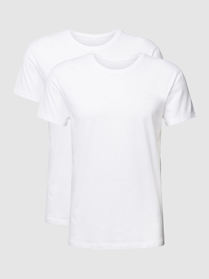 T-Shirt mit Logo-Print im 2er-Pack in weiß