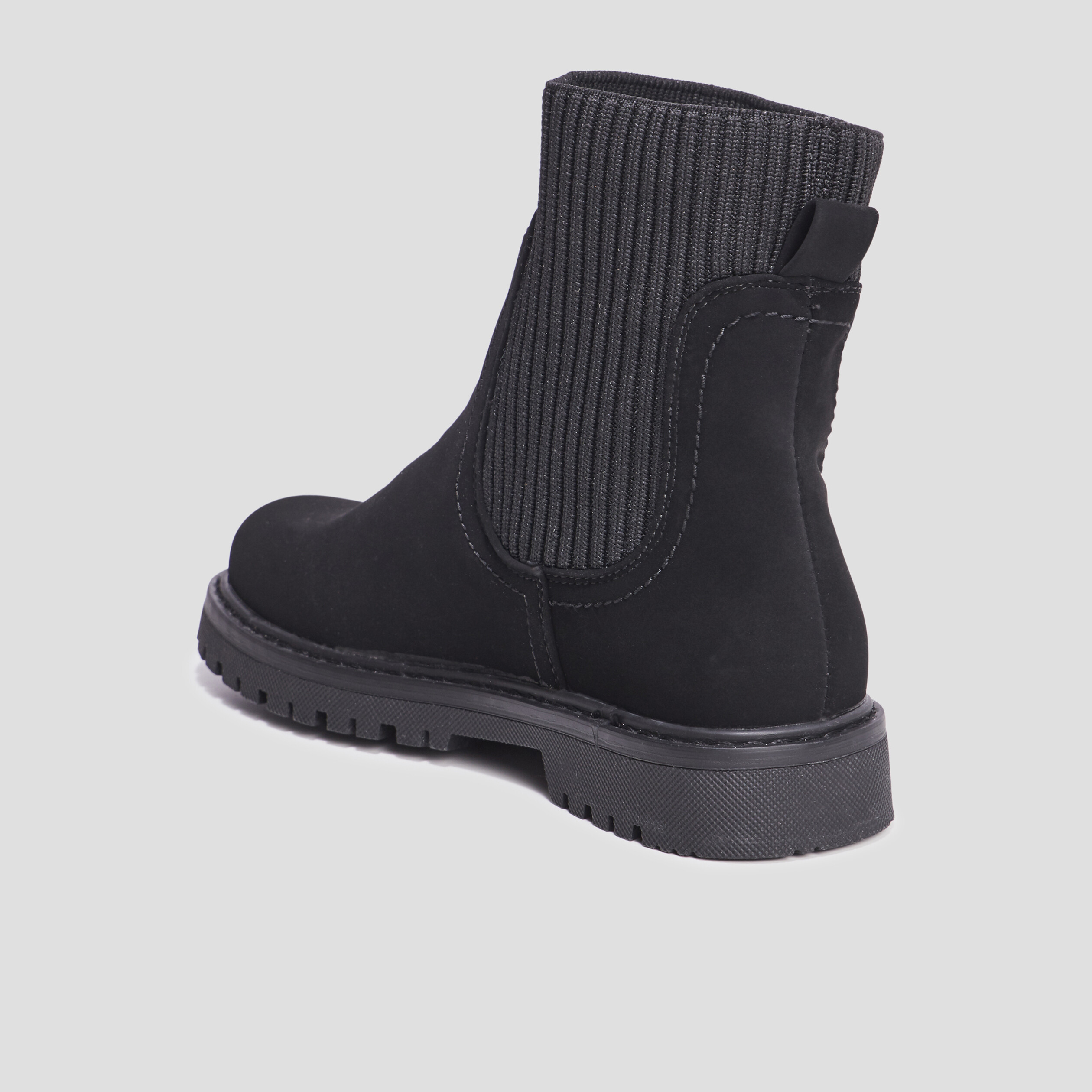 Bottines chaussettes élastiquées noir fille | La Halle