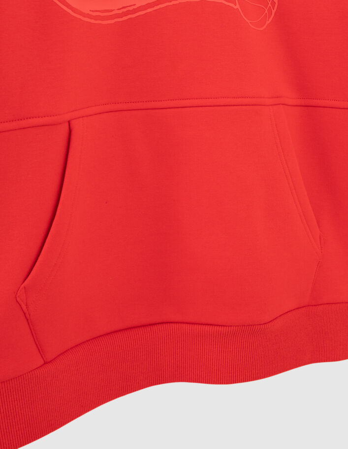 Sweat rouge maxi logo gomme garçon