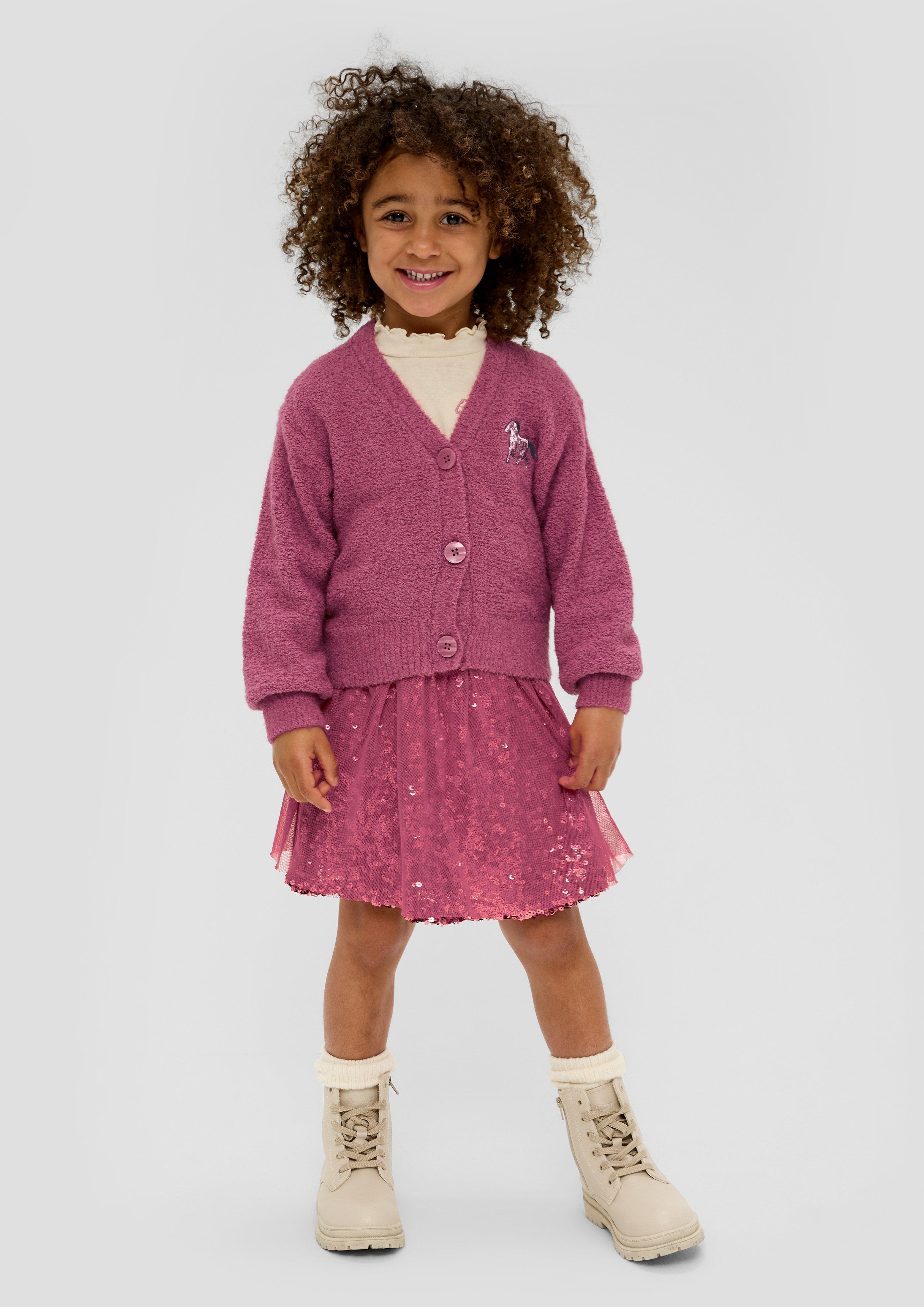 Bouclé-Cardigan mit Pailletten-Detail  2133915-4592