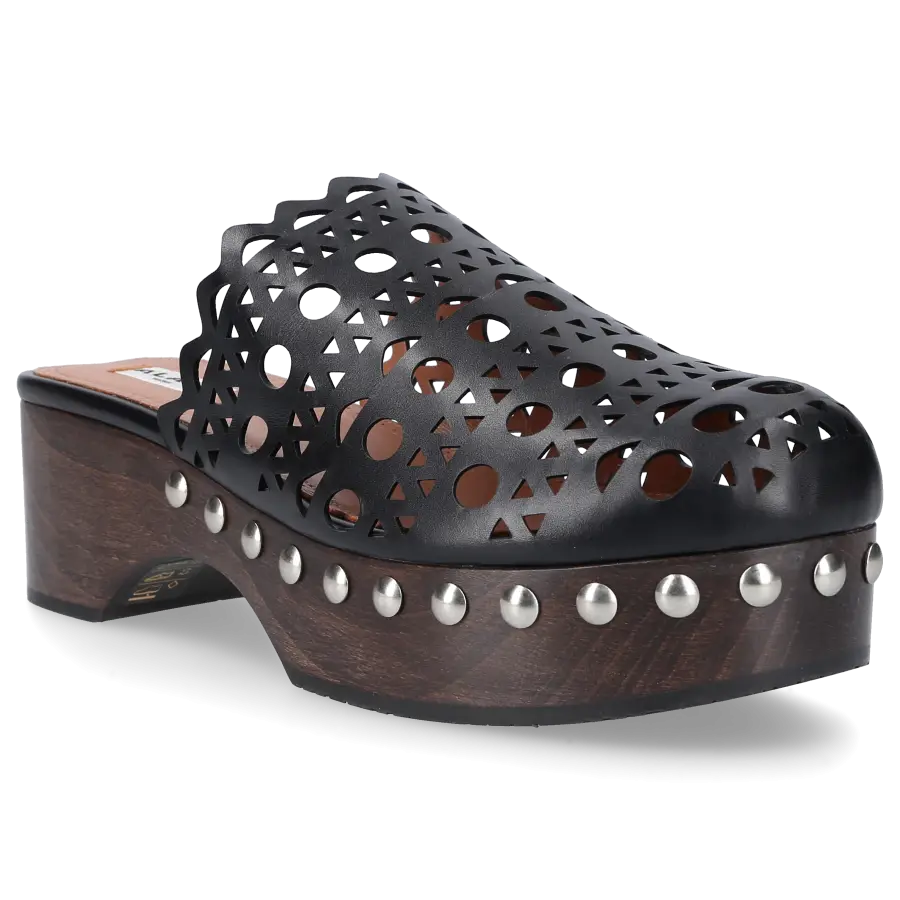 Azzedine Alaïa - Clogs 3M050 Kalbsleder - schwarz