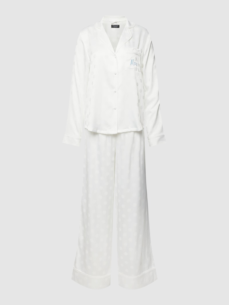 Damen Pyjama mit Allover-Muster in offwhite