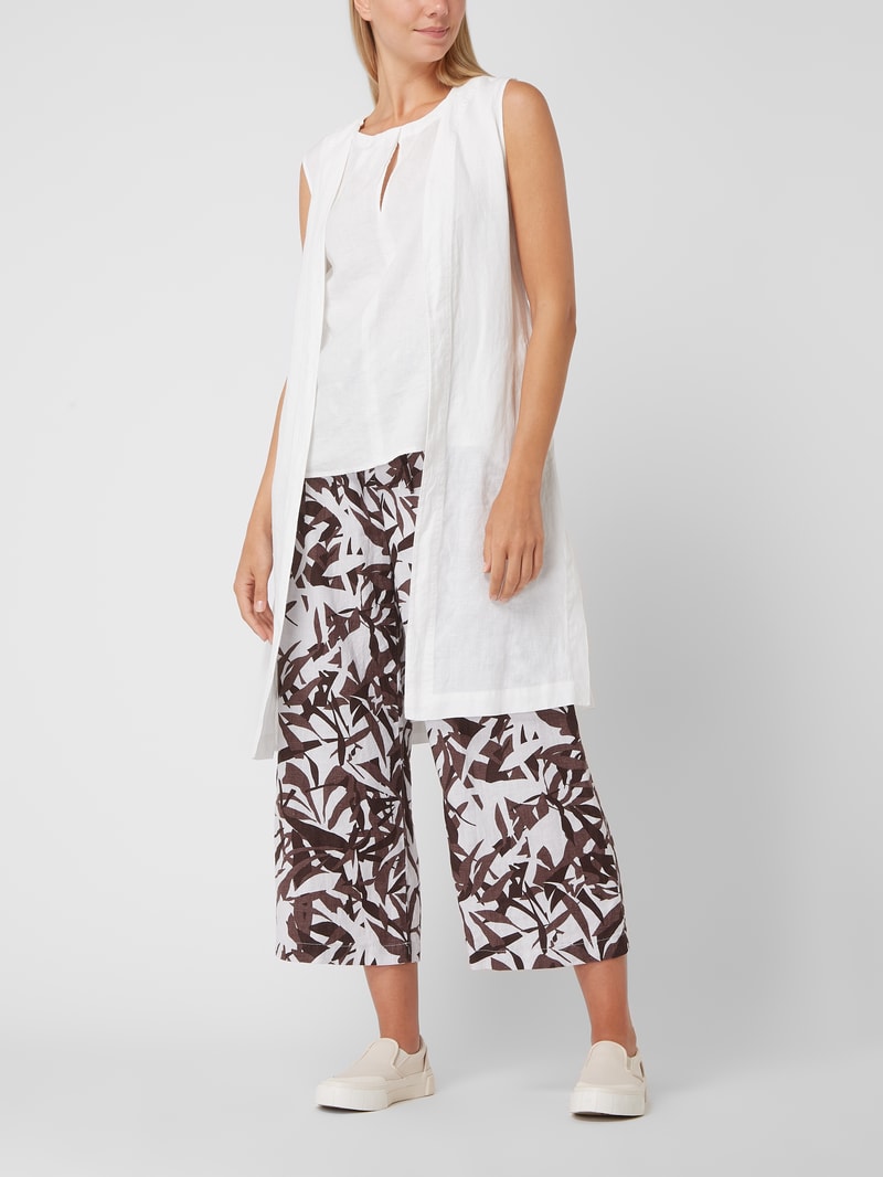 Longweste aus Leinen in offwhite