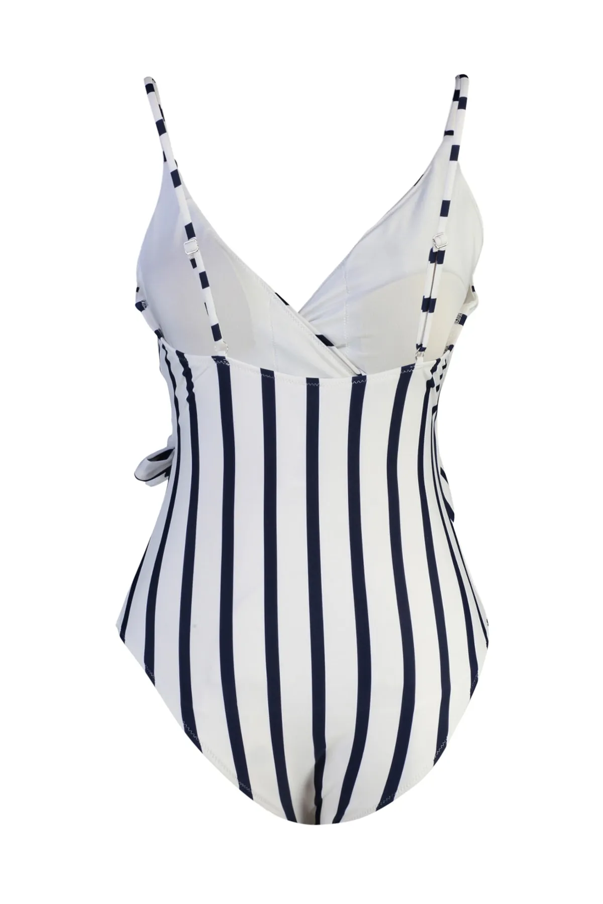 Trendyol Collection  Gestreifter, zweireihiger Badeanzug mit normalem Bein und Bindeband TBESS23MA00195