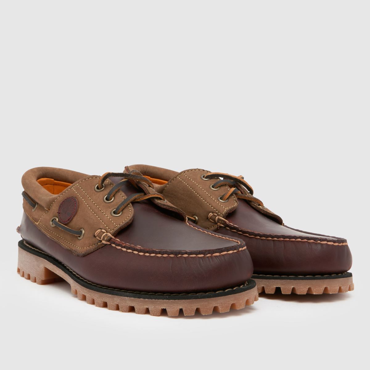 Timberland – Autentiska båtskor med 3 öglor i vinröd