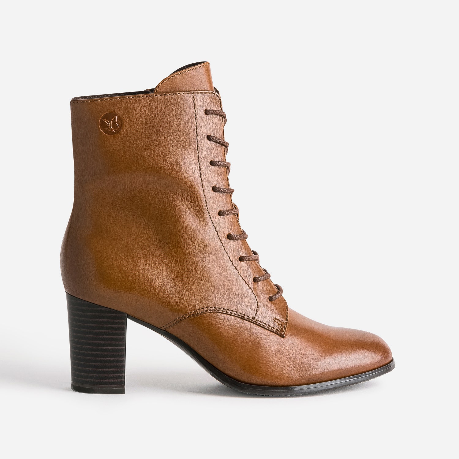 Bottine à talon CAPRICE cognac en cuir