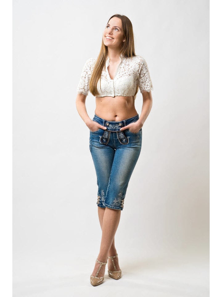 Nübler Dirndlbluse Kurzarm Melani in Creme günstig kaufen