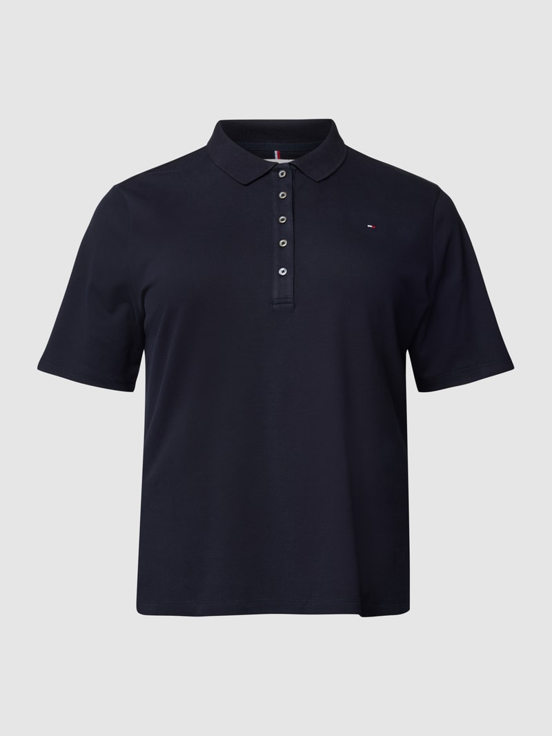 PLUS SIZE Poloshirt mit kurzer Knopfleiste in marineblau