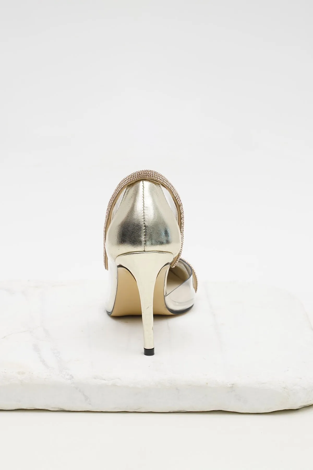 Mio Gusto  Goldfarbene Damen-Abendkleid-Schuhe mit Absatz
