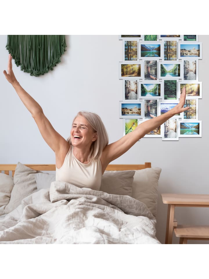 relaxdays Bilderrahmen in Weiß - (B)86 x (H)59 x (T)2,5 cm günstig kaufen onesize