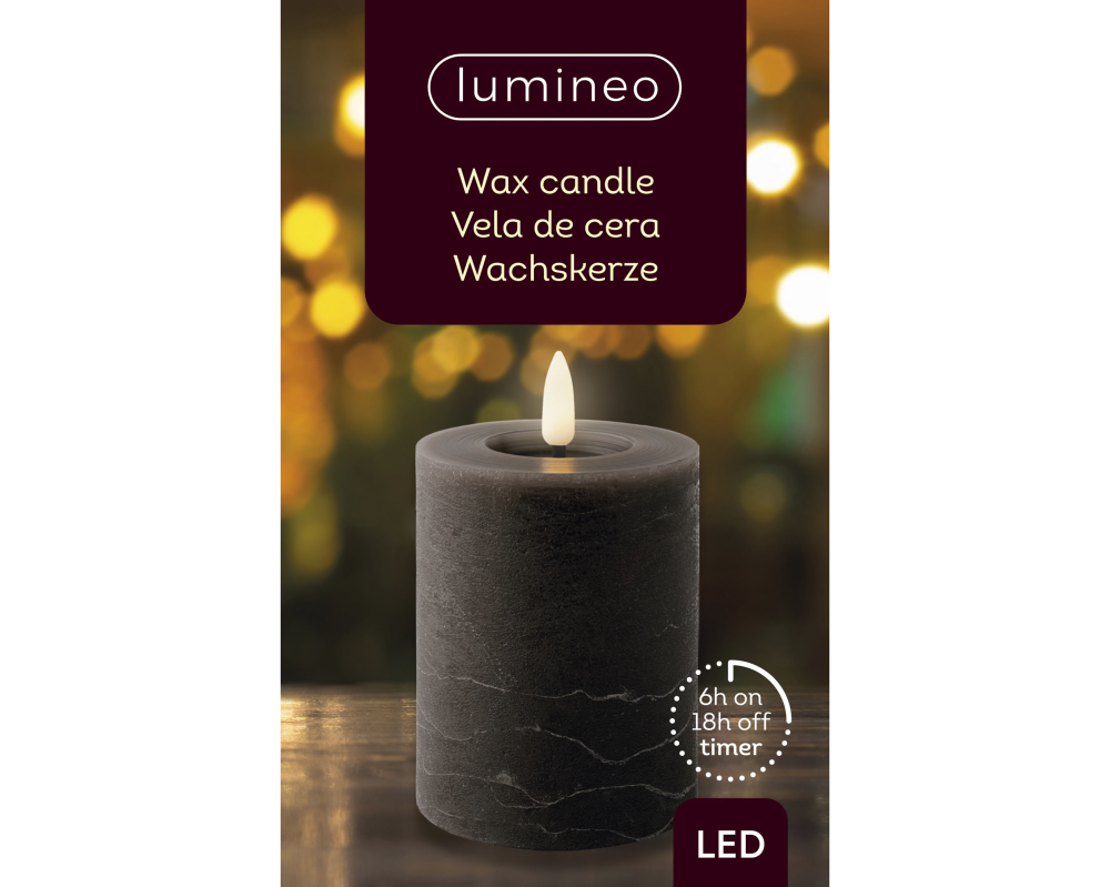 LED Kerze Wachs grau