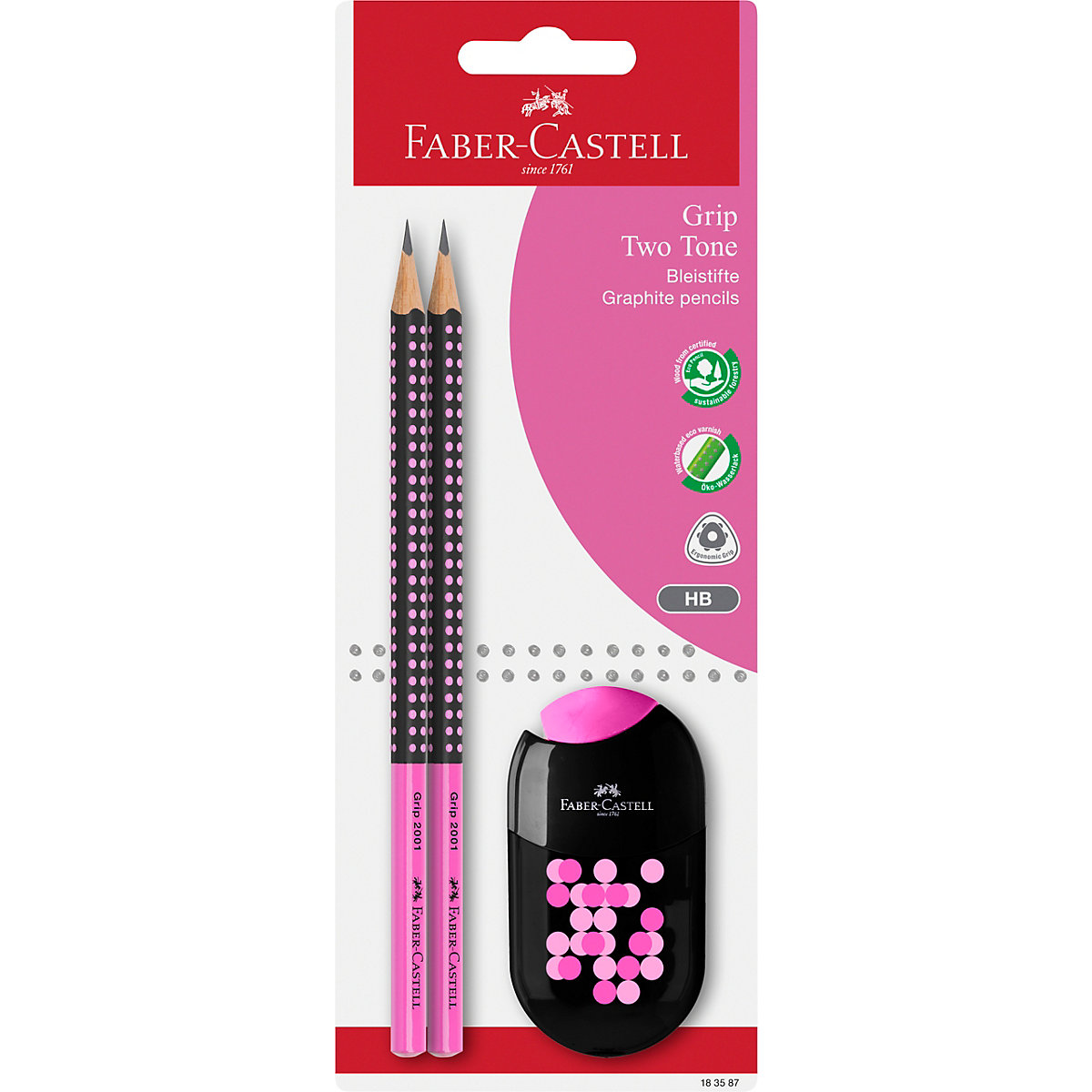 BleistiftsetGRIP Two Tone, 3-tlg., inkl. Anspitzer, farblich sortiert
