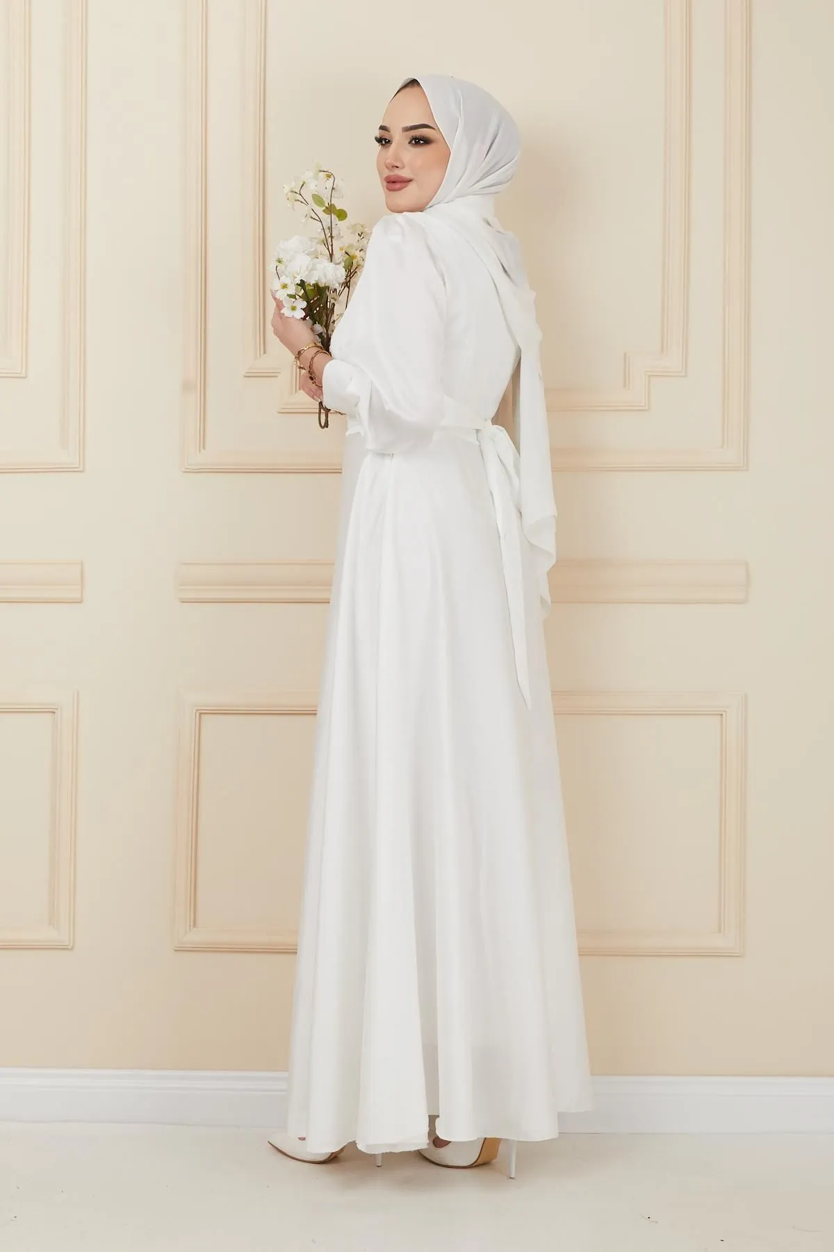 Olcay  Abendkleid - Ecru - Lang