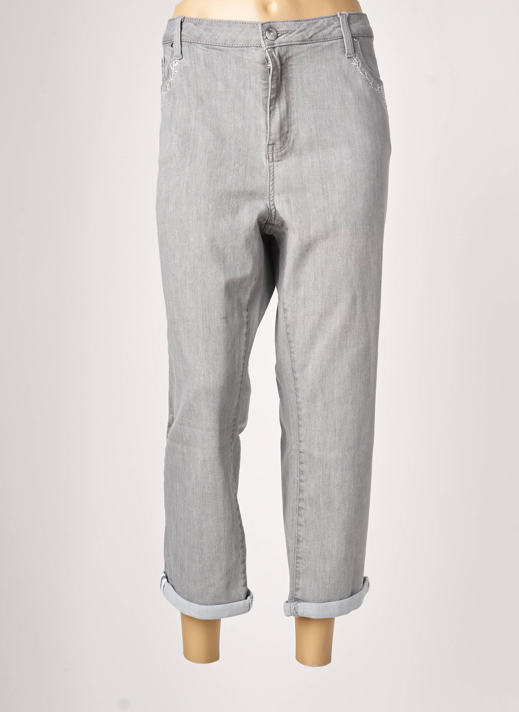 Diane Laury Jeans Coupe Droite Femme couleur gris