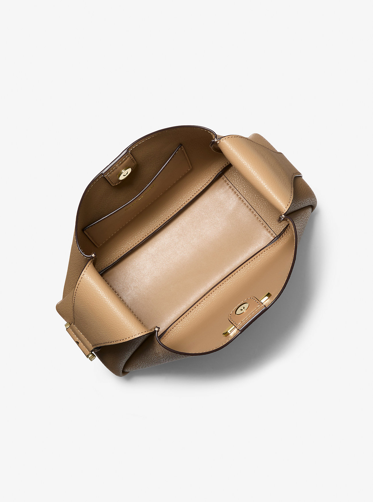Bjørk Medium Pebbled Skinn Messenger Bag - CAMEL