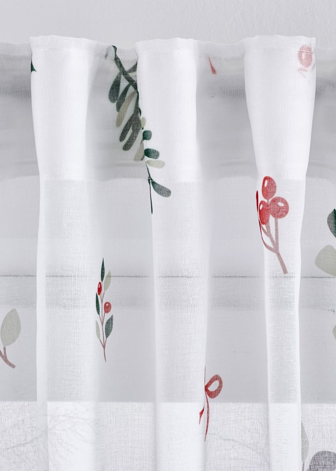 Gardine mit weihnachtlichem Druck (1er Pack)
