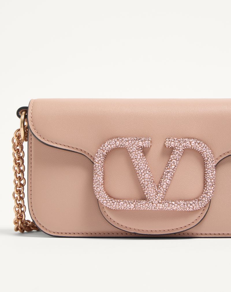 Bolsa de ombro pequena Valentino Garavani Locò com logotipo de joia