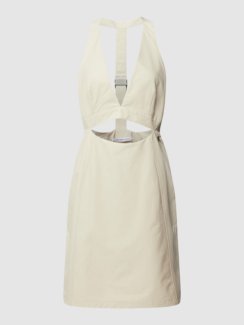 Knielanges Kleid mit Cut Out in sand