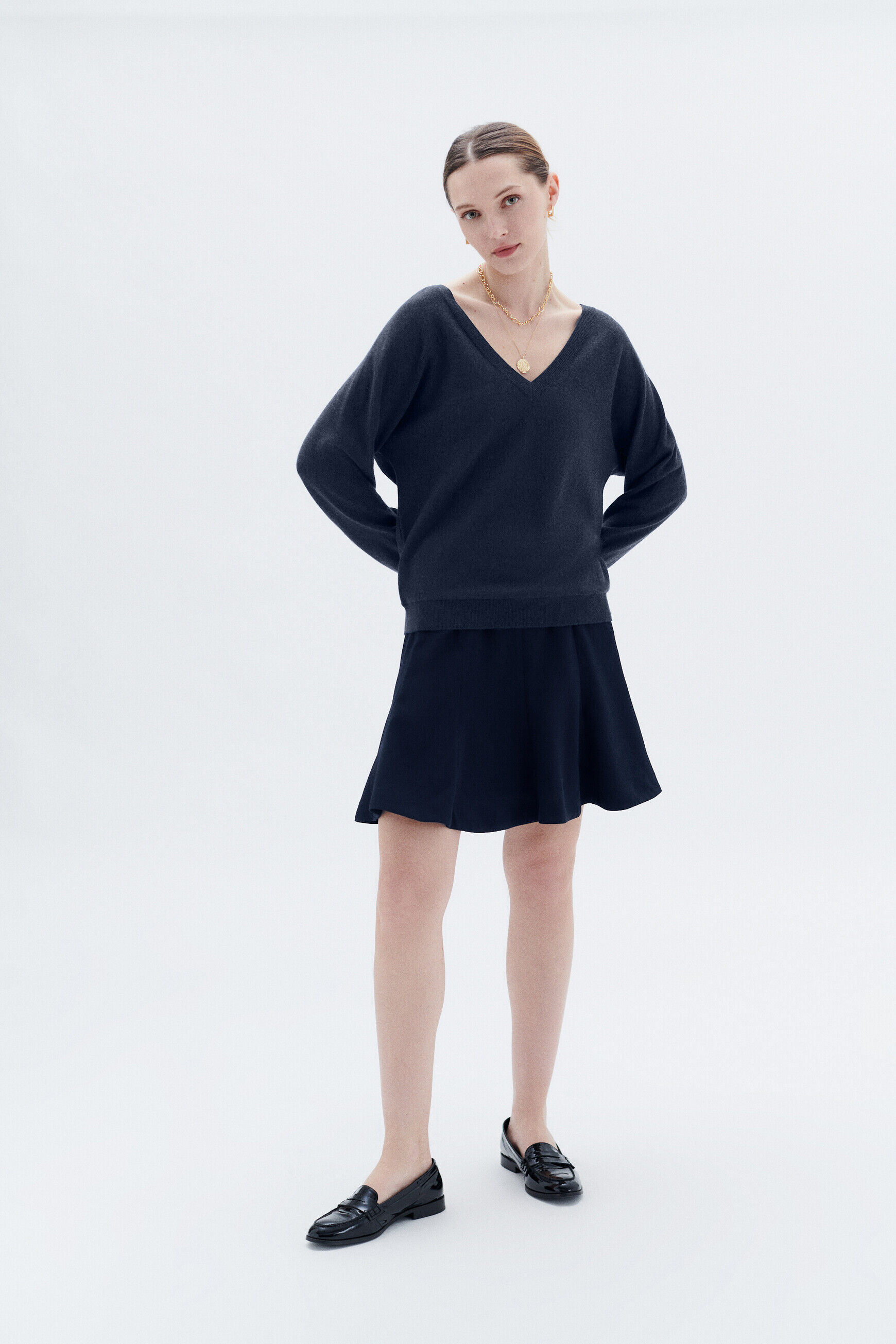 Pull malwen bleu marine femme